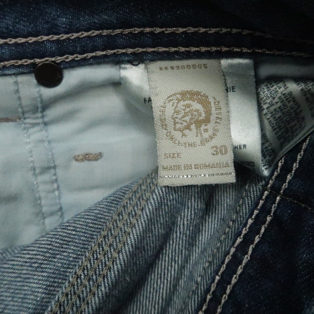 Diesel Jeans Mens 31x32 Blue Krooley Slim Carrot 5 Pocket Whiskered - Picture 7 of 13